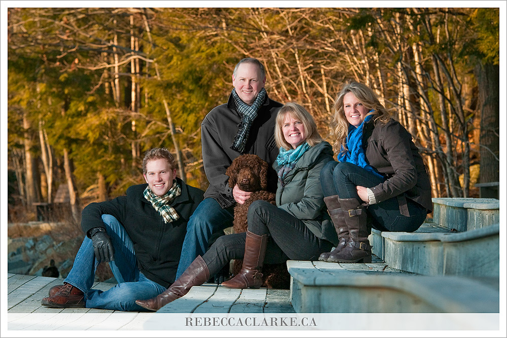 Dempsey Family sitting on steps