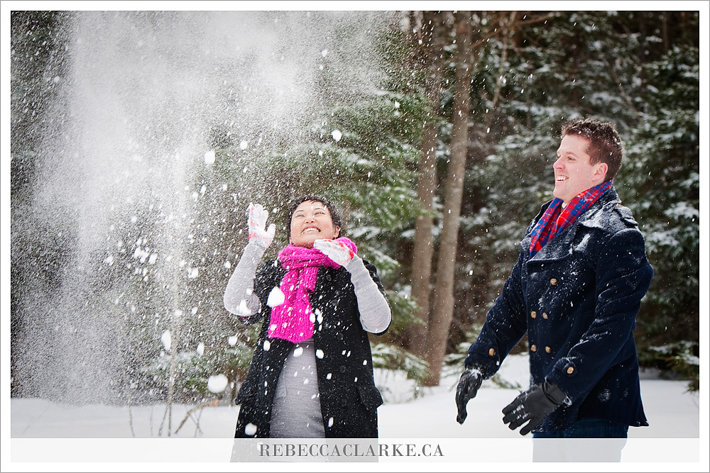 Veronica & Nigel - snow fight