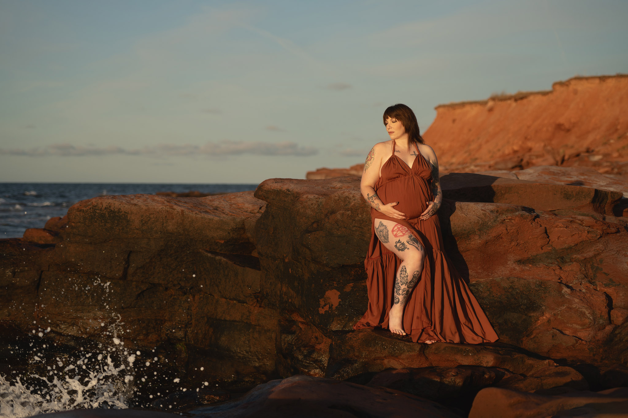 Beach maternity photo shoot Halifax Photographer