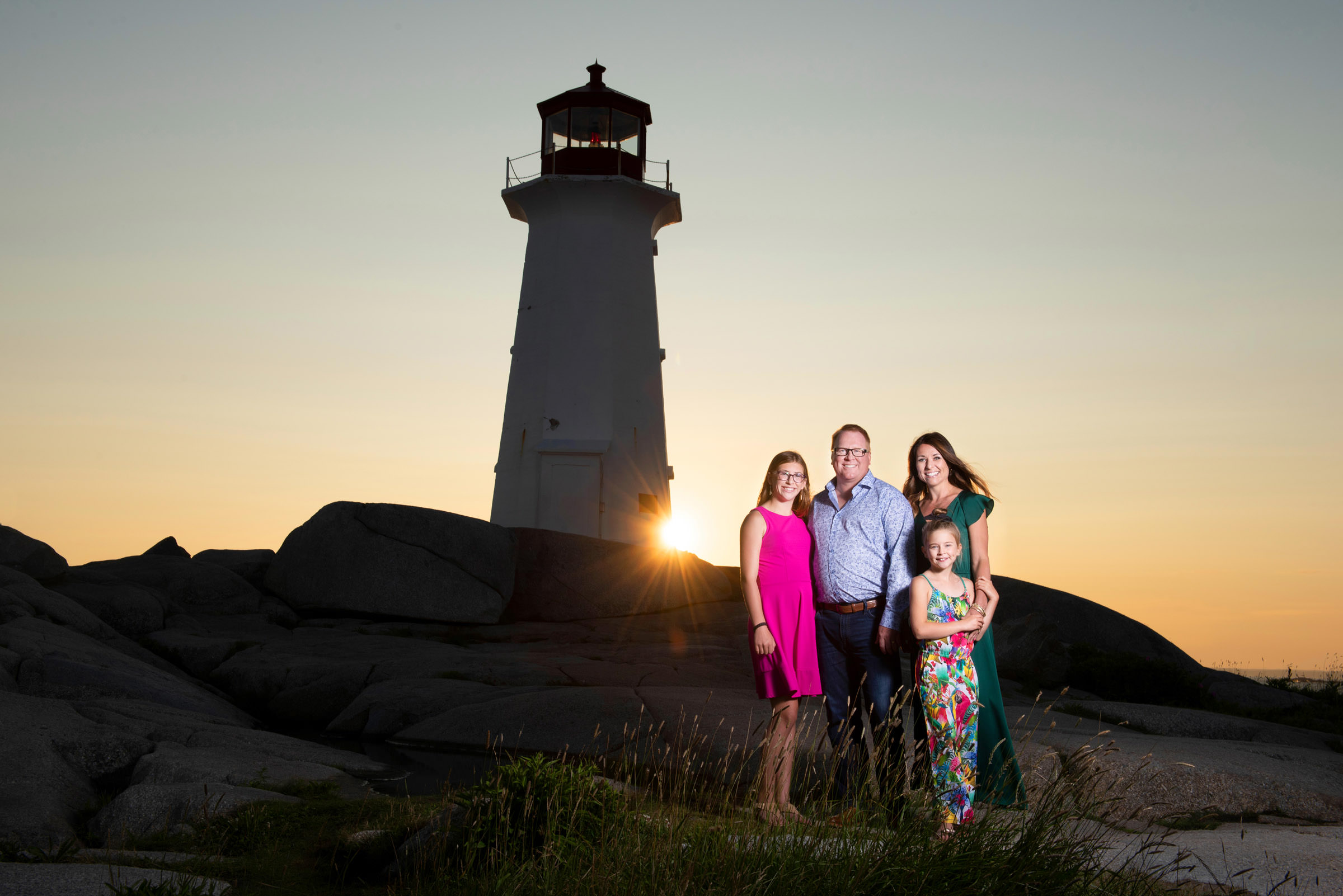 Peggy's Cove lighthouse family photo