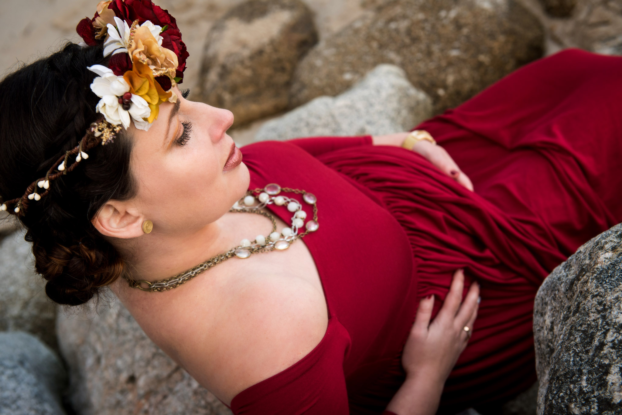 Sunset beach maternity session