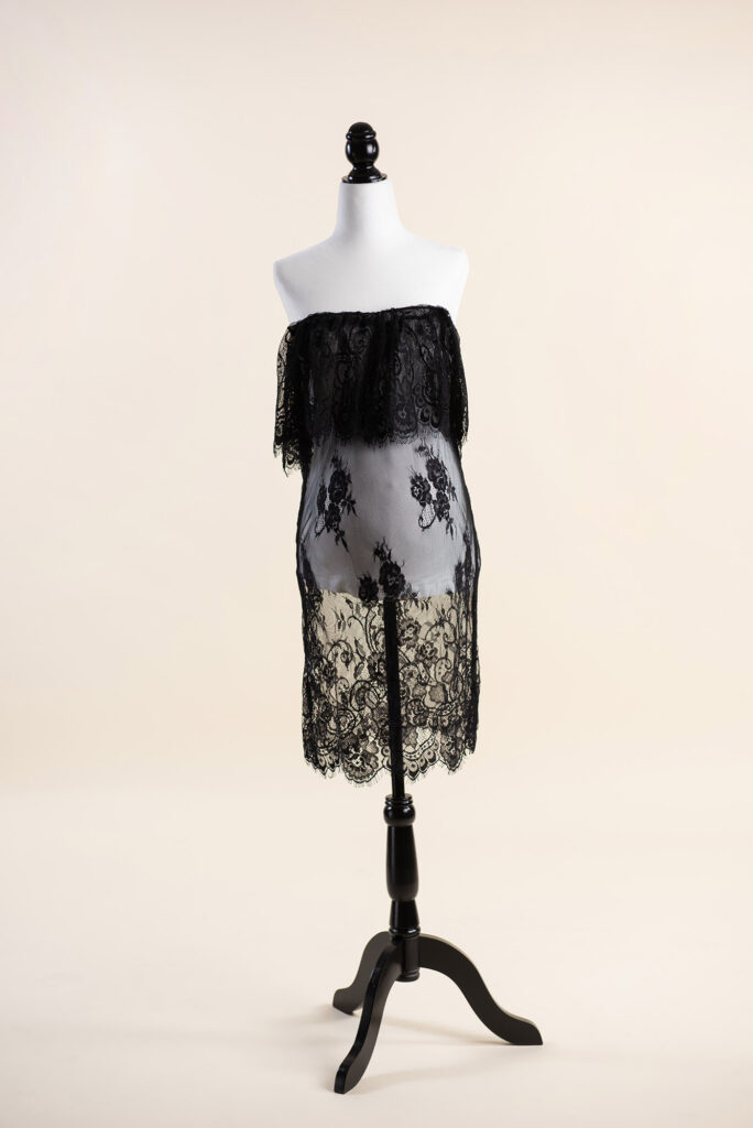 Black lace maternity gown