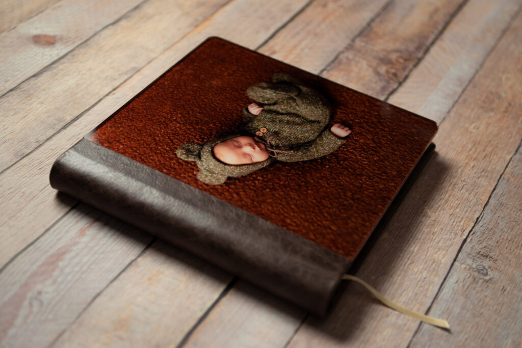 Newborn photography heirloom photo album