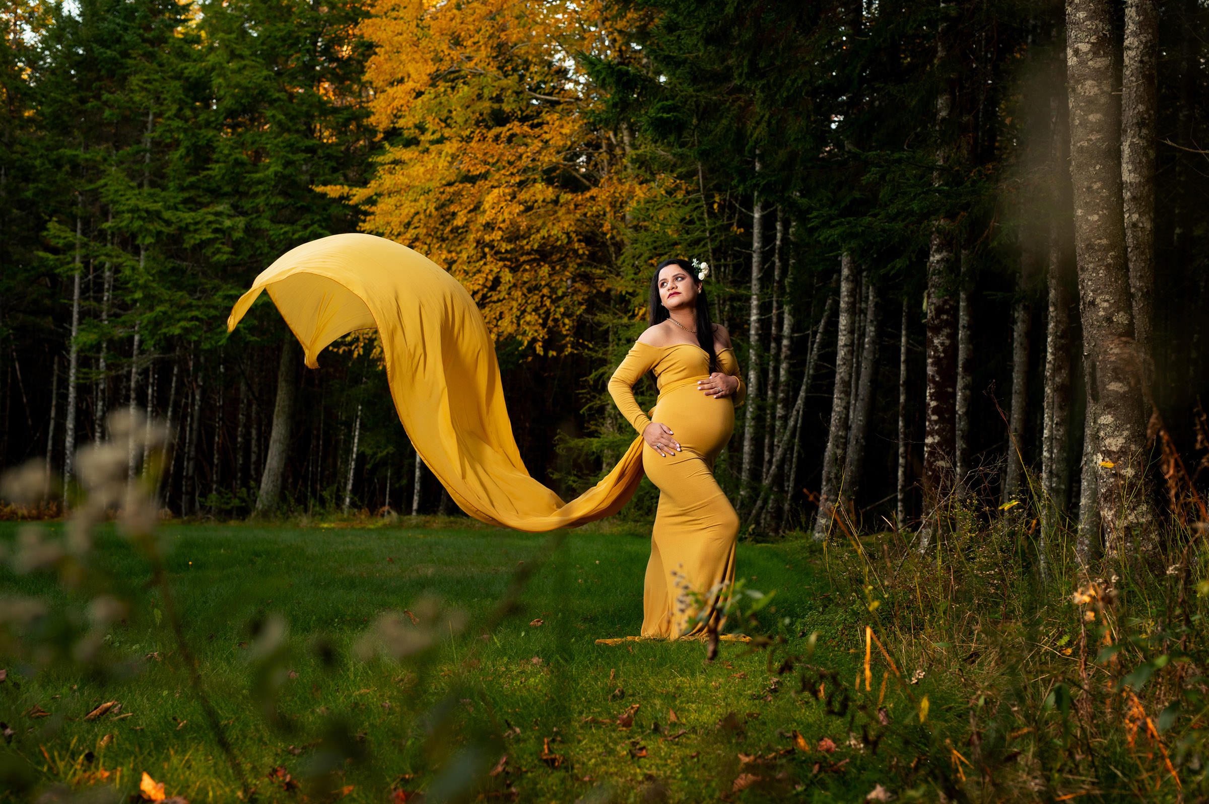 flying maternity photo shoot dress