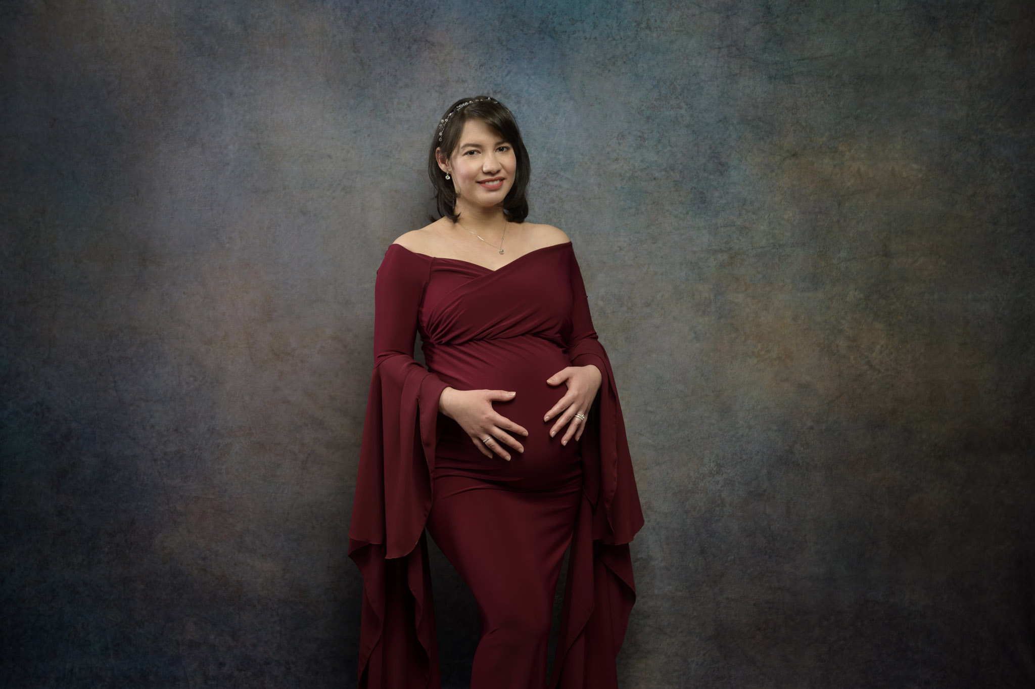 studio maternity photo shoot