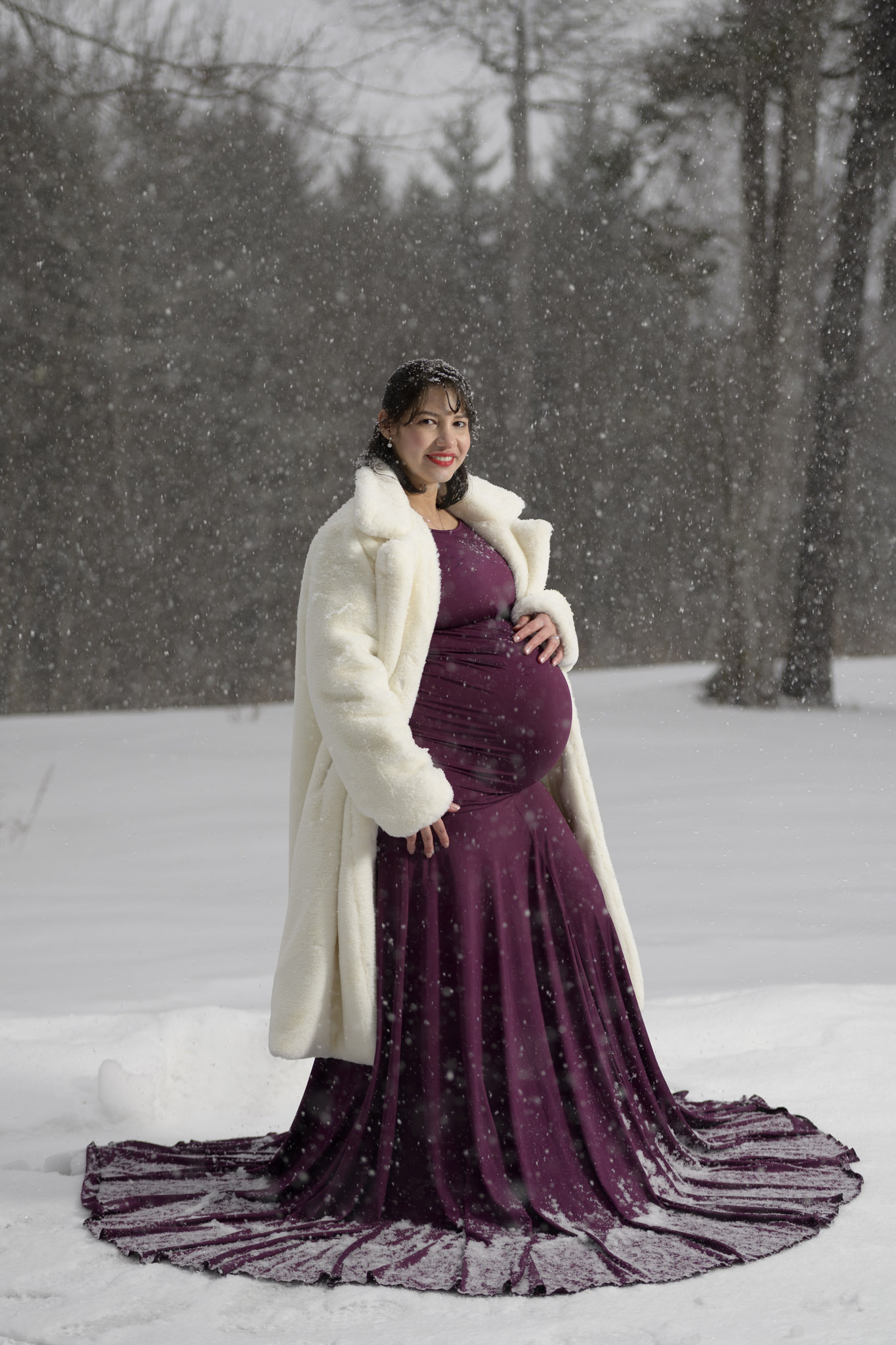 winter maternity shoot