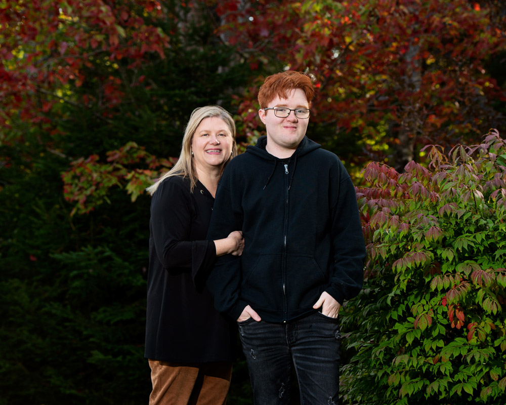fall family photoshoot with mother and son