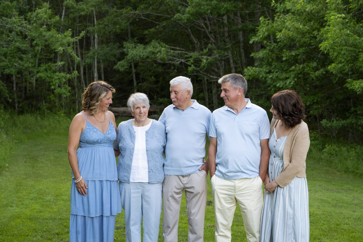 Grandparents with adult children in Halifax family photoshoot