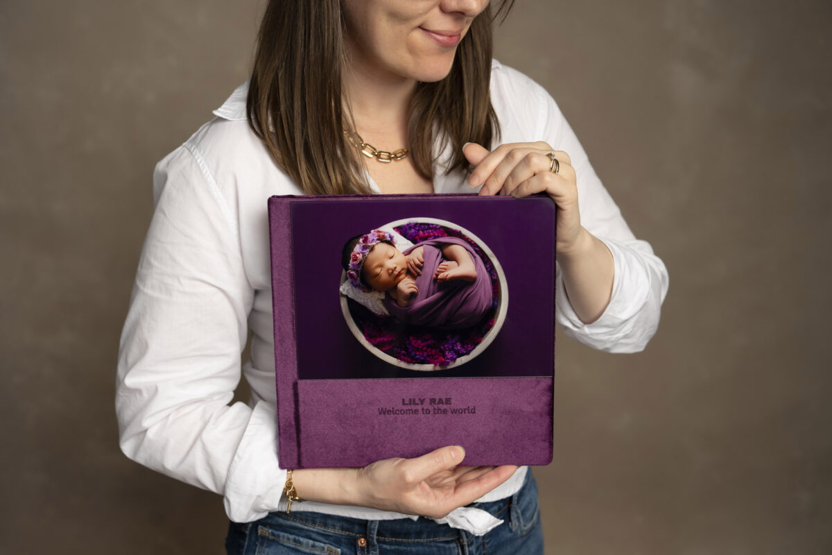 custom designed photo album held by Halifax Photographer Rebecca Clarke